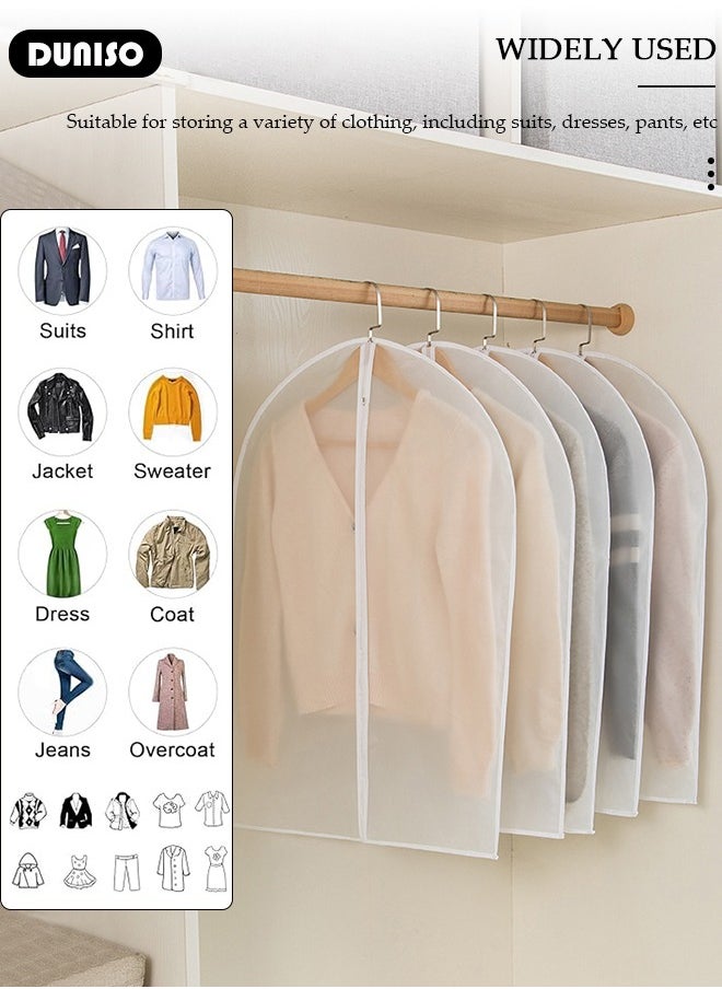 DUNISO - 10 PCS Hanging Clear Garment Bags, Washable Clothes Bags with Smooth Zipper for Home, Waterproof Garment Bags for Closet Storage, Wardrobe Clothes Protector, Breathable Dust Cover for Shirts, Coats, Dresses, Suits - Image 1