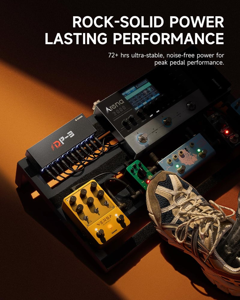 Donner DP-3 Guitar Pedal Board Power Supply, 10 Isolated DC Outputs for 9V/12V/18V Effect Pedals (100mA/300mA/500mA), Multi-Output Pedalboard Power Supply for Guitar Effects - Image 2