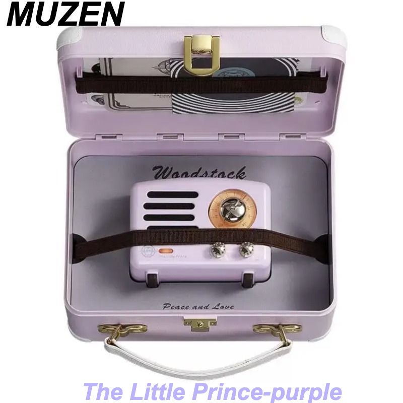 Muzen The Little Prince Desktop Mini Speaker with OTR FM Radio Bluetooth Wireless Metal Music Player, Purple - Image 1