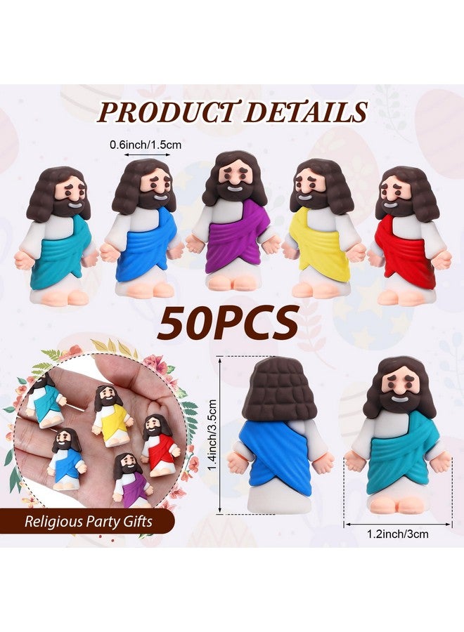 Bememo Bememo 50 Pcs Mini Jesus Figures Original Design Jesus Toys Little Figures to Hide and Seek Sunday School Religious Easter Party Favors Gift(Multicolor) - Image 2