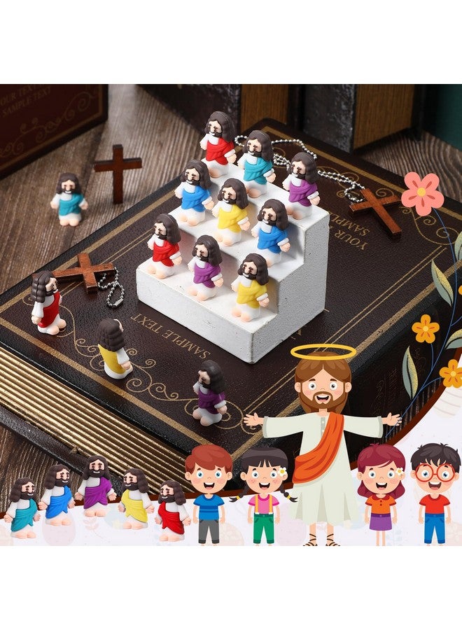 Bememo Bememo 50 Pcs Mini Jesus Figures Original Design Jesus Toys Little Figures to Hide and Seek Sunday School Religious Easter Party Favors Gift(Multicolor) - Image 5