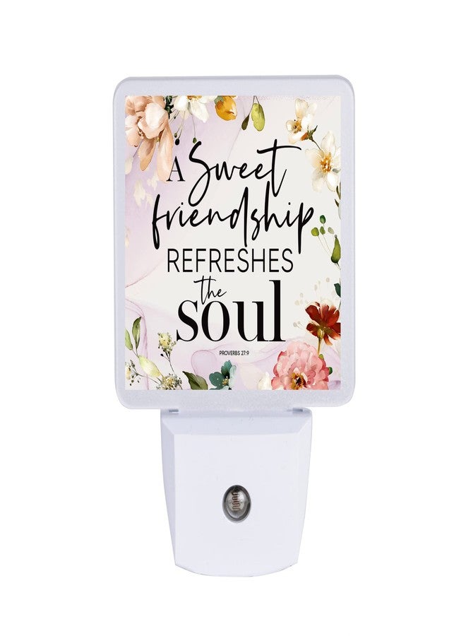 Dexsa Auto ON/Off Plug in LED Night Light - Automatic, Safe, Illuminates | Adds The Perfect Touch to Any Room | Nightlight - A Sweet Friendship refreshes The Soul Proverbs 27:9 - Image 1