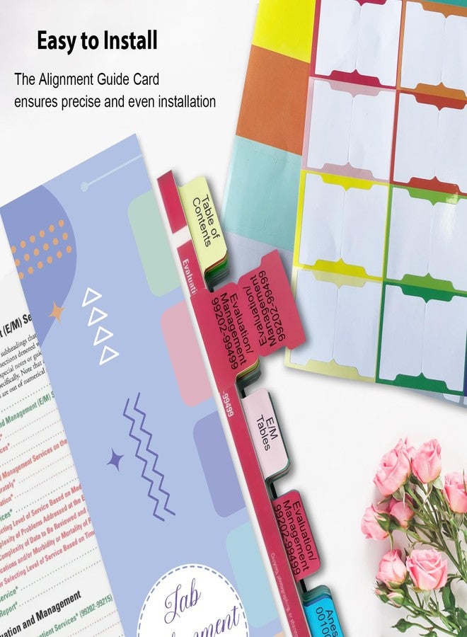 Ubenic Upgraded Index Tabs for CPT 2025 Professional Edition, Complete CPT Book Tabs, Laminated, Color-Coded & Long-Last, with Page Numbers and Alignment Guide & Inspirational Bookmark (Book not Included) - Image 3