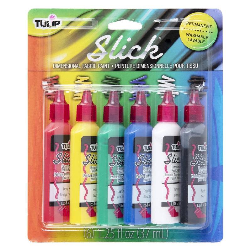 TULIP 17581 Dimensional Metallic Fabric Paint, 6-Pack (Slick) - Image 1