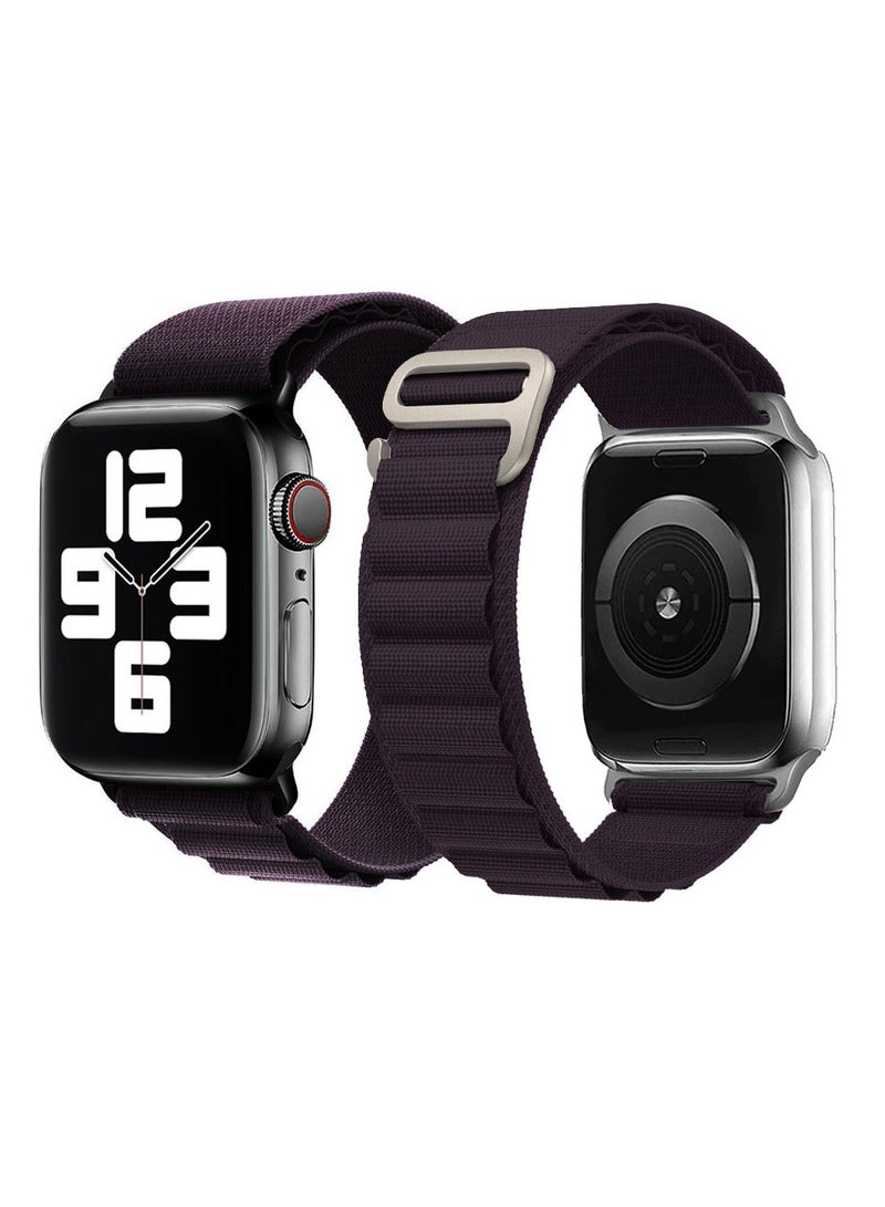 CATANES Alpine Loop Band for Apple Watch Band 38mm 40mm 41mm 42mm (Series 10) Adjustable with Metal G-Hook Strap Dark Purple  - Image 3