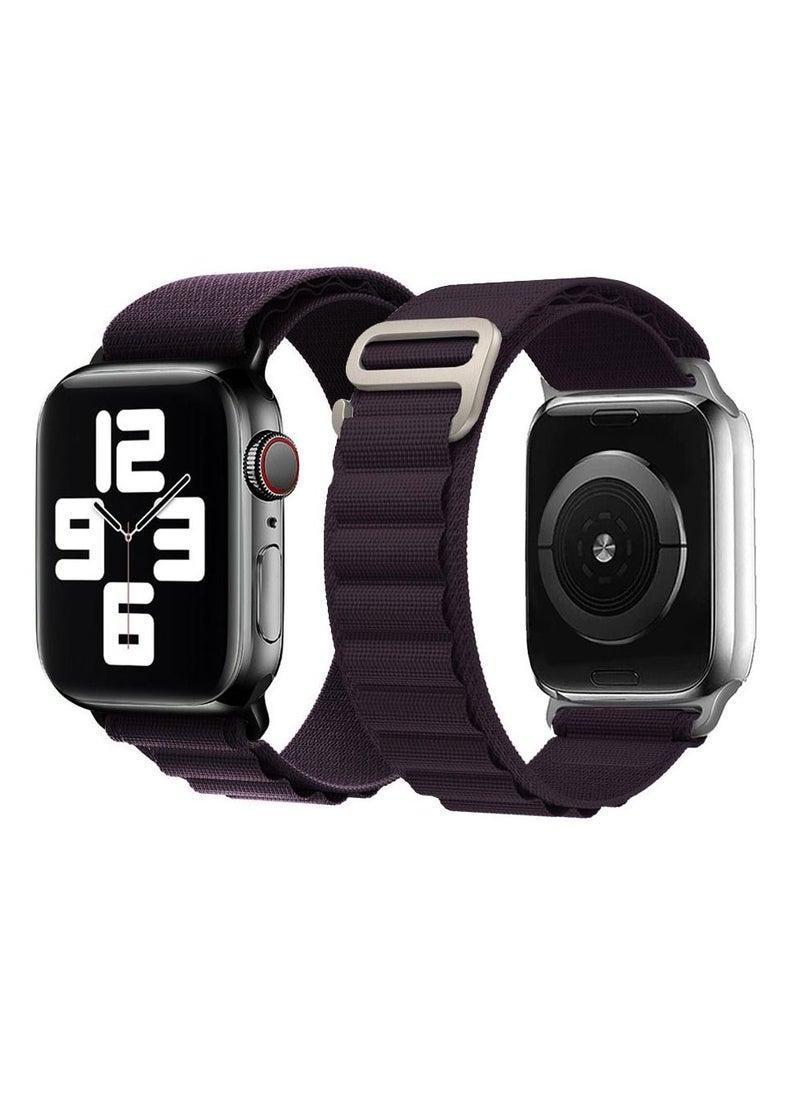 CATANES - Apple Watch Band Alpine Loop Band 38mm 40mm 41mm Women Men Adjustable with Metal G-Hook Strap for iWatch Series 7/SE/6/5/4/3/2/1 Dark Purple - Image 1