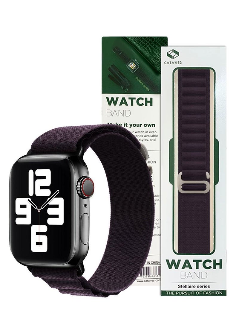 CATANES - Apple Watch Band Alpine Loop Band 38mm 40mm 41mm Women Men Adjustable with Metal G-Hook Strap for iWatch Series 7/SE/6/5/4/3/2/1 Dark Purple - Image 1