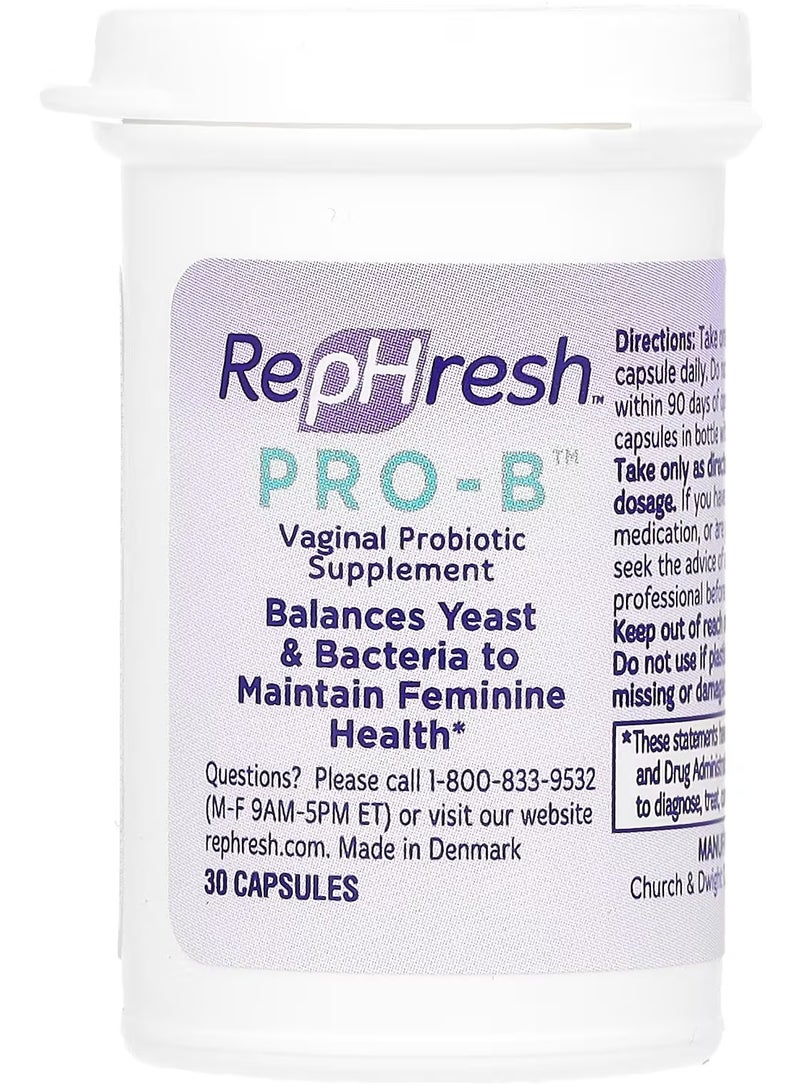 Rephresh Pro-B, Vaginal Probiotic Supplement, 5 Billion CFU, 30 Capsules - Image 2