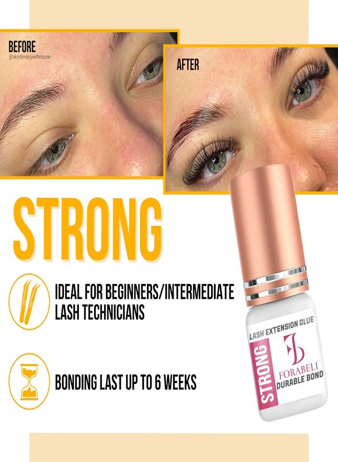 Forabeli Strong Lash Extension Glue, 2-3 Sec Dry, 6 Week Retention, Seamless Integration, Fast-Dry Professional Eyelash Extension Glue, Lash Adhesive for Eyelash Extensions - Image 5