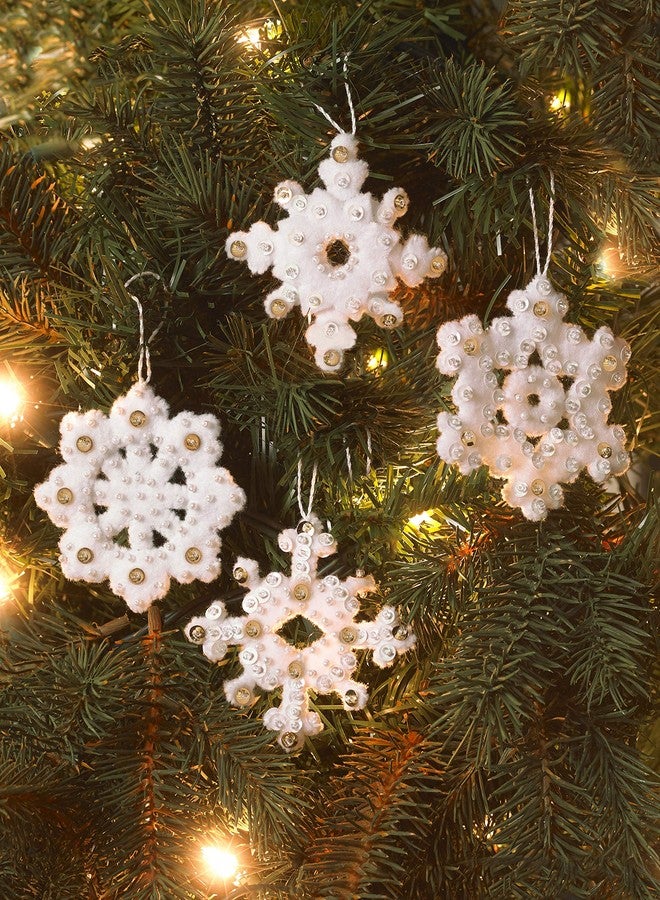 Bucilla Elegant Christmas Snowflakes Felt Applique Ornament Kit, 16 Piece - Image 4
