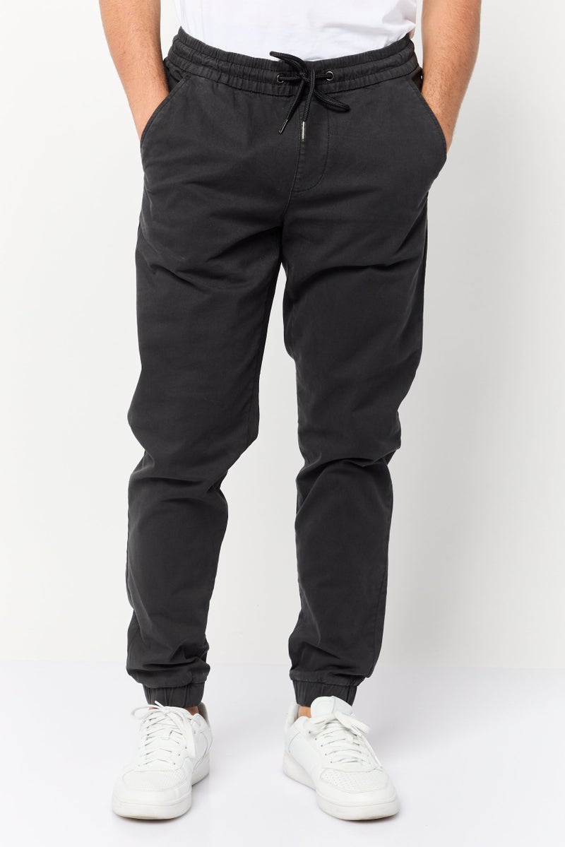 Celio Men Regular Fit Solid Jogger Pants, Black - Image 1