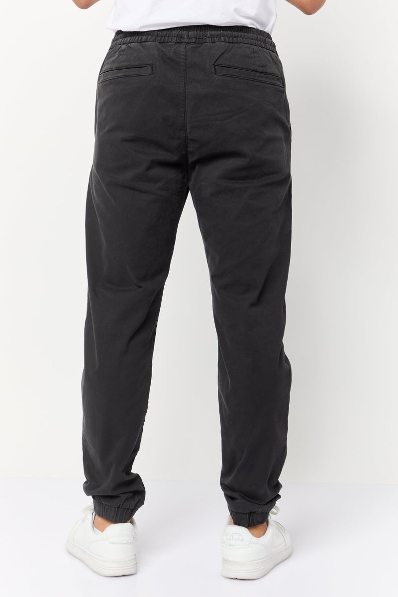 Celio Men Regular Fit Solid Jogger Pants, Black - Image 4