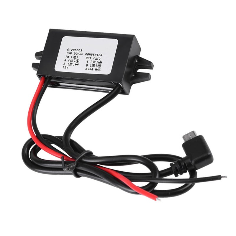 DC-DC 12V to 5V 3A Micro USB Converter Voltage Step Down Regulator for Car Smartphone - Image 5