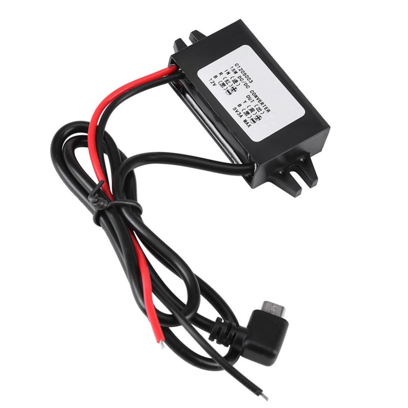 DC-DC 12V to 5V 3A Micro USB Converter Voltage Step Down Regulator for Car Smartphone - Image 1