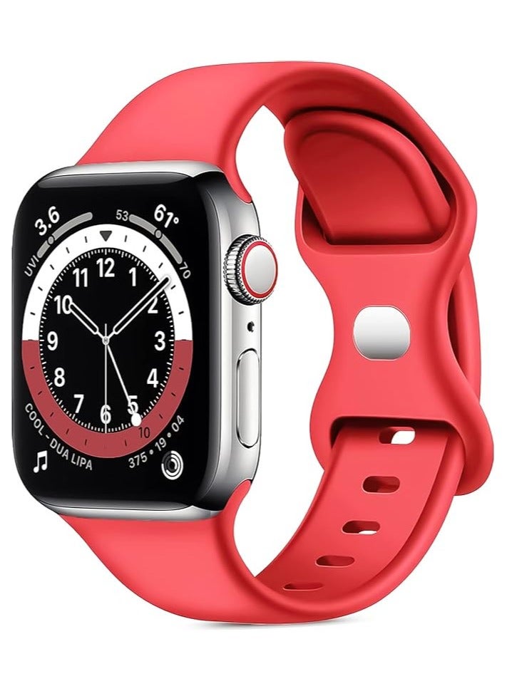 Bands Compatible with Apple Watch Ultra 49mm 45mm 44mm 42mm 41mm 40mm 38mm, Soft Silicone Replacement Strap Wristband for iWatch Ultra / Ultra 2 / Series 9 8 7 6 5 4 3 2 1 SE SE2, Durable Sport Band for Men and Women