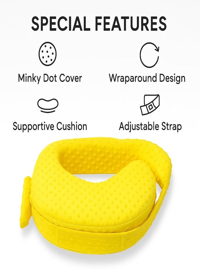 DTR Creation Nursing Pillow for Mom & Baby Feeding Support - Soft Plush Yellow Cushion with Adjustable Strap & Removable Washable Cover | Multi-Use Breastfeeding, Pregnancy & Baby Support Pillow - Image 4