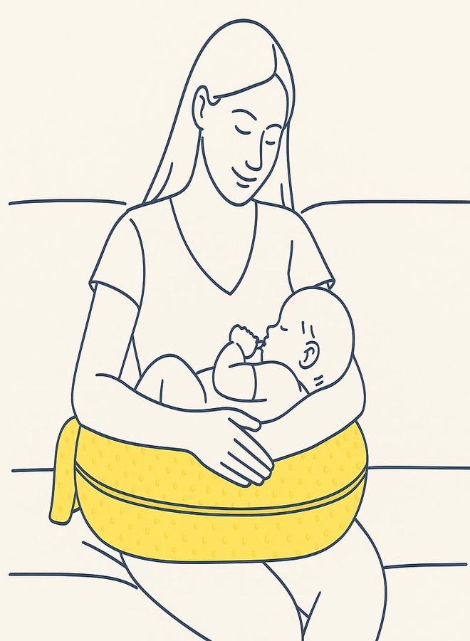 DTR Creation Nursing Pillow for Mom & Baby Feeding Support - Soft Plush Yellow Cushion with Adjustable Strap & Removable Washable Cover | Multi-Use Breastfeeding, Pregnancy & Baby Support Pillow - Image 2