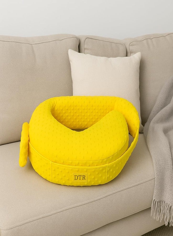 DTR Creation Nursing Pillow for Mom & Baby Feeding Support - Soft Plush Yellow Cushion with Adjustable Strap & Removable Washable Cover | Multi-Use Breastfeeding, Pregnancy & Baby Support Pillow - Image 3