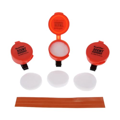 HME Seal-Tite Scent Dispenser (Pack of 3) | Durable Compact Easy-to-Use Airtight Resealable Containers with Clips, Replaceable Felts & Reflective Strips - Image 1