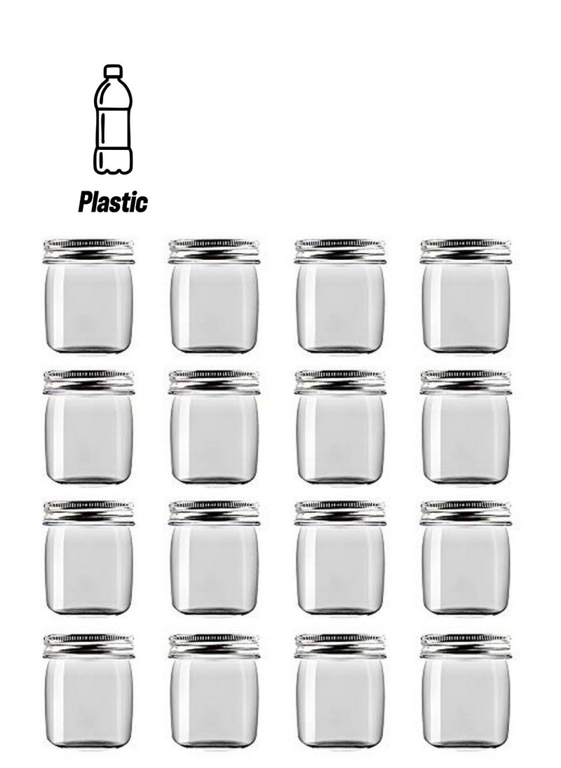 Novelinks 8 Ounce Clear Plastic Jars Containers With Screw On Lids Refillable Round Empty Plastic Slime Storage Containers For Kitchen & Household Storage Bpa Free (16 Pack)  - Image 1