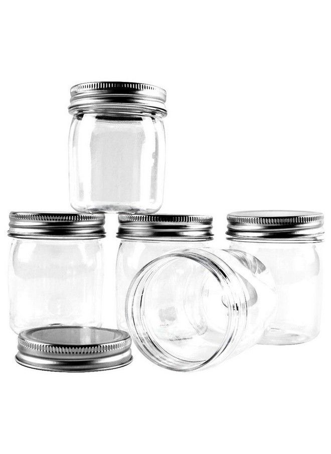 Novelinks 8 Ounce Clear Plastic Jars Containers With Screw On Lids Refillable Round Empty Plastic Slime Storage Containers For Kitchen & Household Storage Bpa Free (16 Pack)  - Image 4
