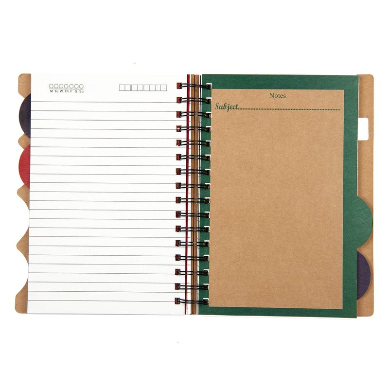 CUBIC ECO A5 5-Subject Spiral Notebook – 300 Ruled Pages | Eco-Friendly Kraft Cover | Sturdy Wiro Binding | Ideal for School, Office & Personal Notes (Green) - Image 4