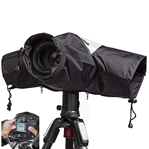 WANBY Waterproof Camera Rain Cover Professional Soft Black Camera Rain Covers for All DSLR SLR Cameras - Image 1