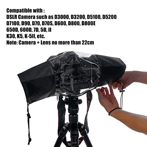 WANBY Waterproof Camera Rain Cover Professional Soft Black Camera Rain Covers for All DSLR SLR Cameras - Image 5
