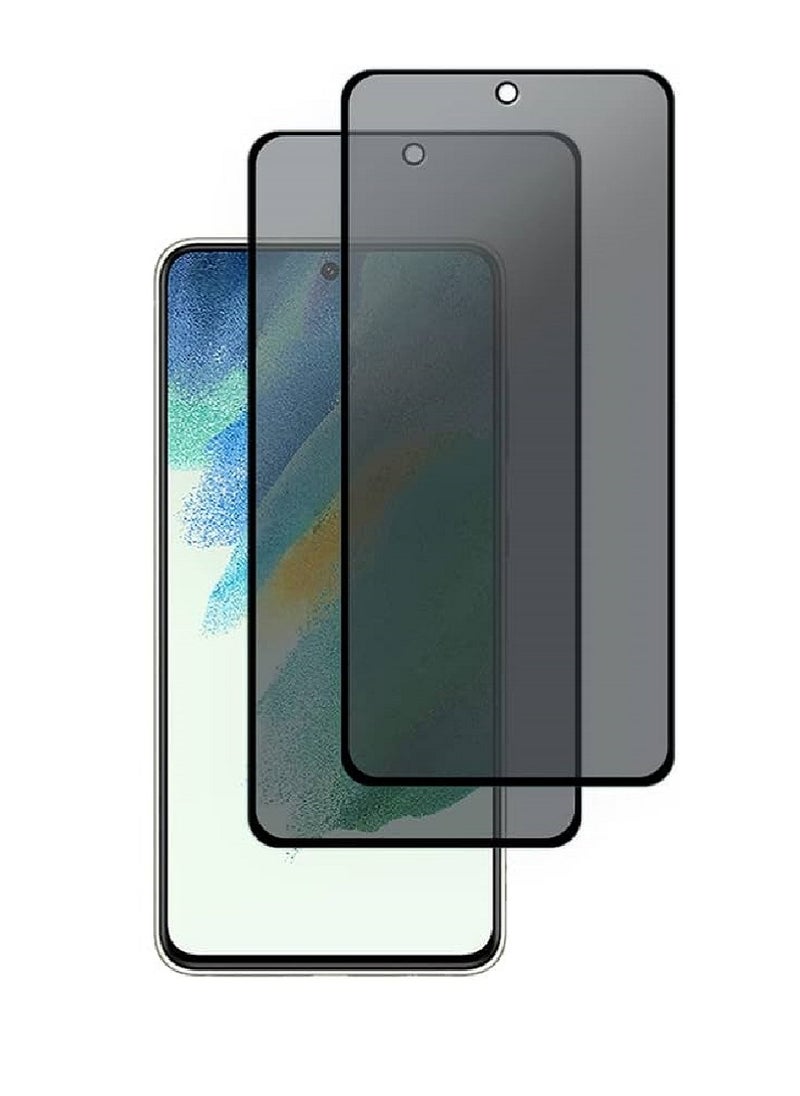 we3 2 Pieces Tempered Glass Screen Protector Anti-Spy Privacy Designed For Samsung Galaxy S21 FE Full Screen Coverage And Bubble Free - Image 1