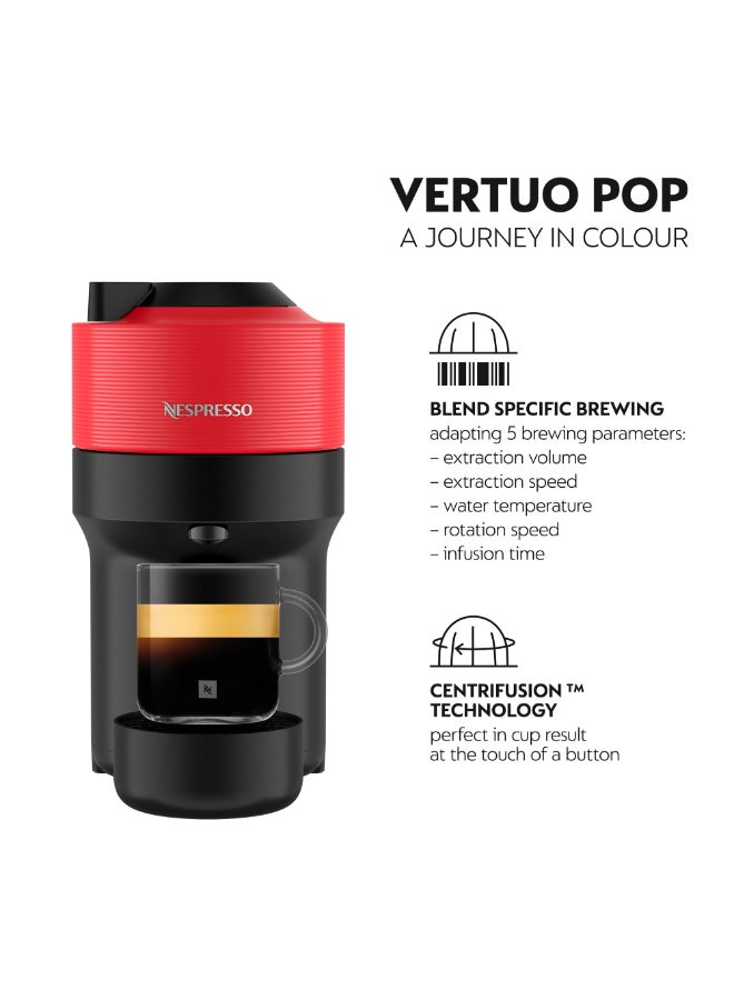 Nespresso Vertuo Pop GDV2 Capsule Coffee Machine, Brews 6 Cup Sizes for Black Coffee, 0.56 L 1500 W GCV2-GB-RE-NE Red - Image 2