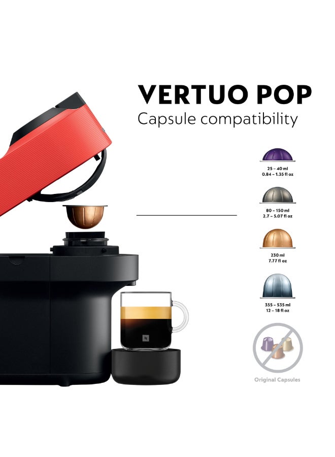 Nespresso Vertuo Pop GDV2 Capsule Coffee Machine, Brews 6 Cup Sizes for Black Coffee, 0.56 L 1500 W GCV2-GB-RE-NE Red - Image 4