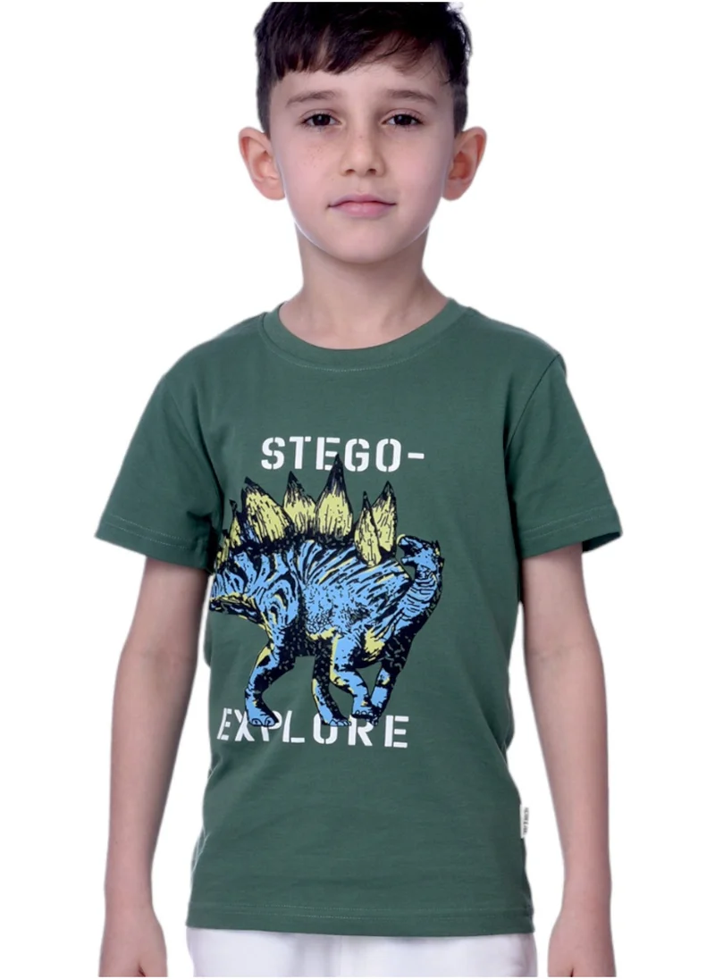 victor and jane Boys T-Shirts (2-8 Years): Dark Green colour, Outfits Sets (100% Cotton)