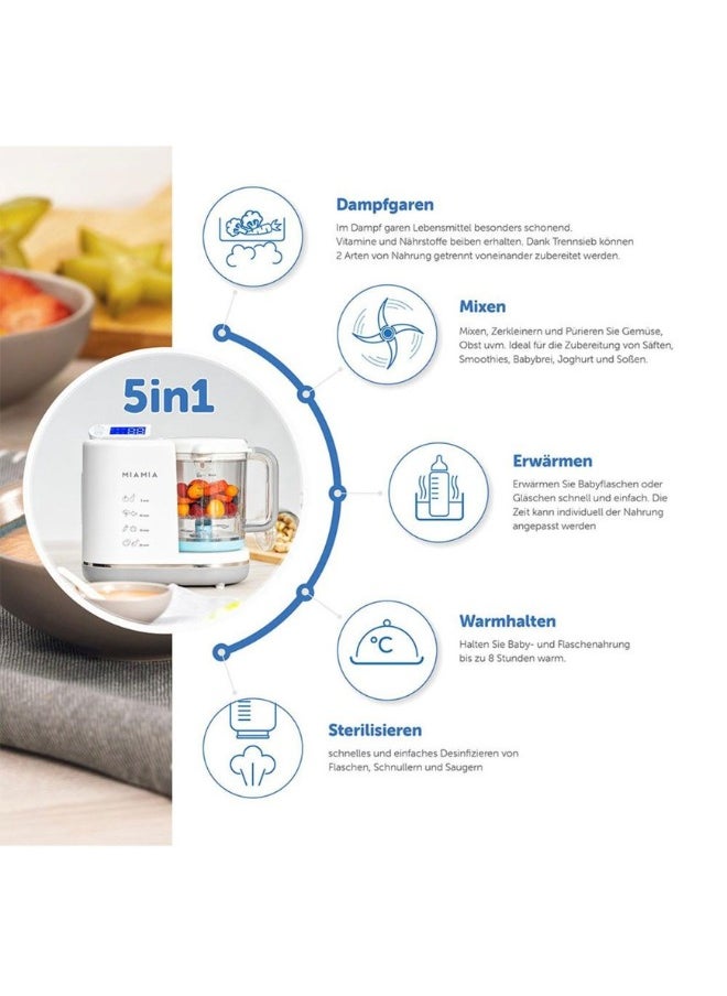 Mia - MiaMia 5 in 1 Baby Food Maker (Steam, Mix, Reheat, Keep Warm, Sterilize) - Image 1