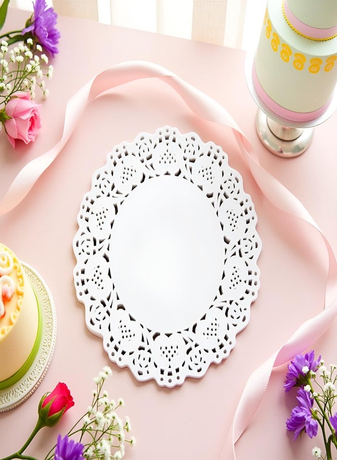 SquarezhenBo 150Pcs 6" White Lace Paper Doilies - Disposable Round Table Decor for Wedding/Buffet Parties, Elegant Cake Display and Dessert Plating, Bulk Event Decoration Supplies with Floral Edge Design - Image 4