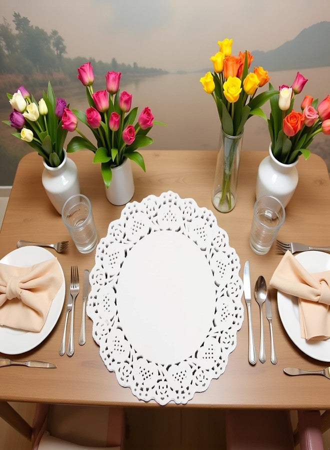 SquarezhenBo 150Pcs 6" White Lace Paper Doilies - Disposable Round Table Decor for Wedding/Buffet Parties, Elegant Cake Display and Dessert Plating, Bulk Event Decoration Supplies with Floral Edge Design - Image 5