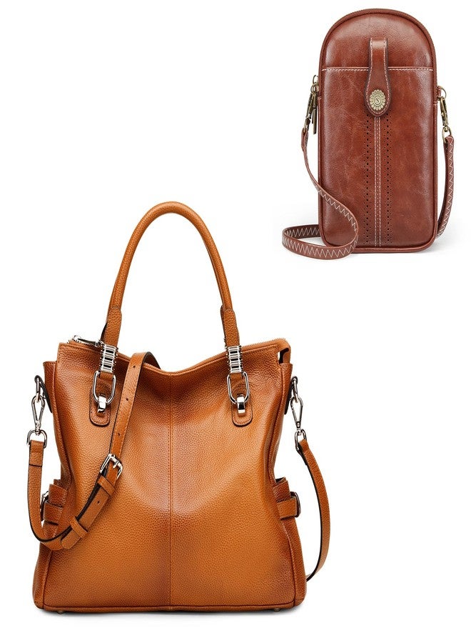 S-ZONE Leather Handbag for Women with Small Crossbody Bag - Image 1