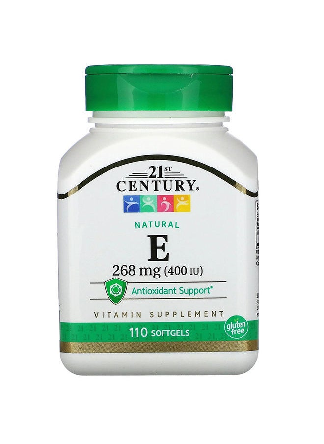 21st CENTURY فيتامين هـ 268 ملجم، 400 وحدة دولية، 110 كبسولة هلامية  - Image 1