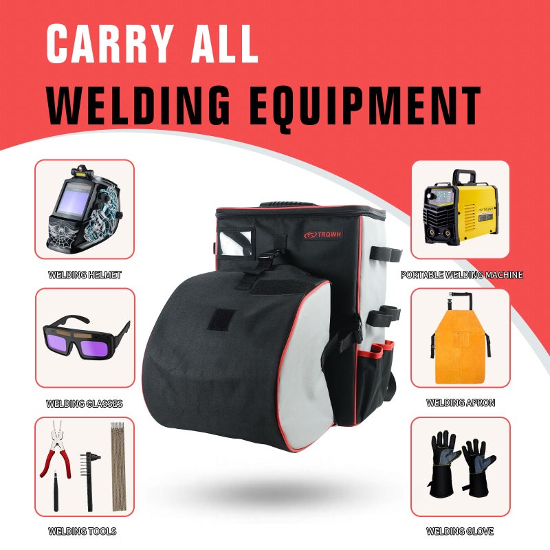TRQWH Welding Backpack for Men Waterproof Reinforced Bottom Large Capacity Extreme Gear Pack with Helmet Catch Multipurpose Welding Tools Backpack - Image 2