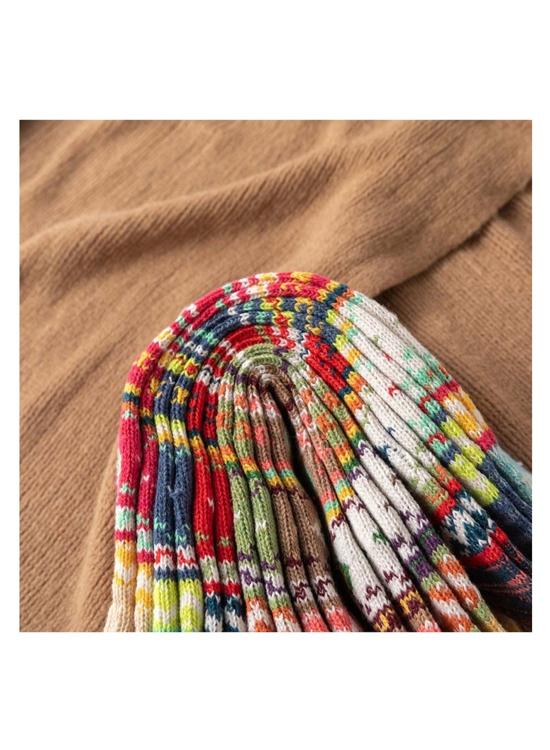 سيوسي 5 أزواج من الجوارب الصوفية، جوارب شتوية دافئة سميكة متماسكة كلاسيكية مريحة وناعمة وجميلة هدايا المقصورة للنساء والرجال - Image 2