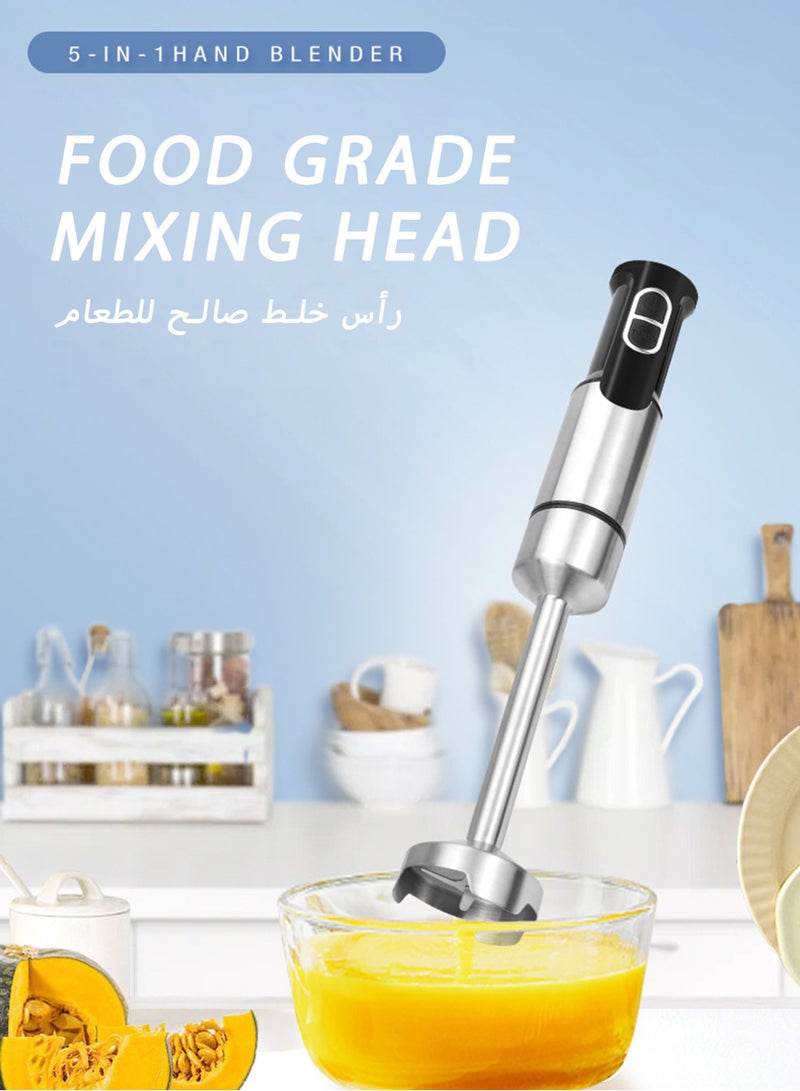 TELANPU 5-in-1 1000W Hand Blender Set, Stainless Steel Stick Blender with Whisk, Milk Frother, Food Chopper (Meat Grinder) & Beaker for Smoothies, Soups, Sauces, Baby Food, Easy to Clean  - Image 3