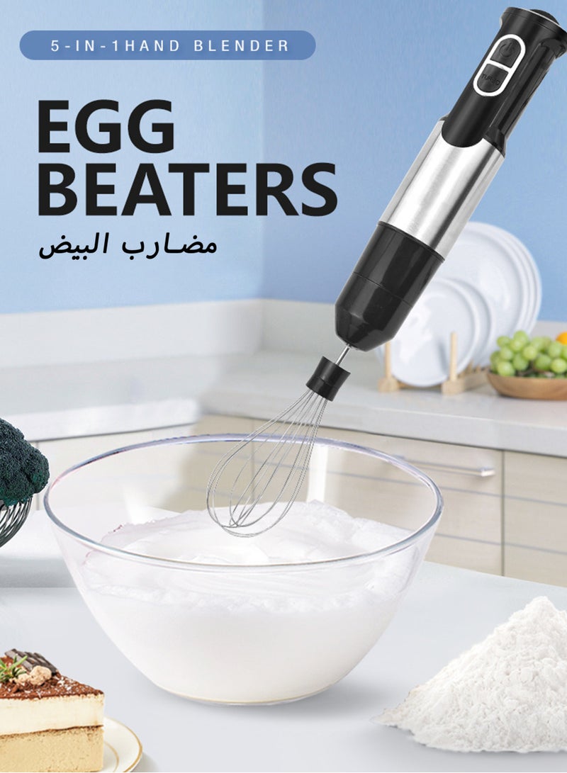 TELANPU 5-in-1 1000W Hand Blender Set, Stainless Steel Stick Blender with Whisk, Milk Frother, Food Chopper (Meat Grinder) & Beaker for Smoothies, Soups, Sauces, Baby Food, Easy to Clean  - Image 5