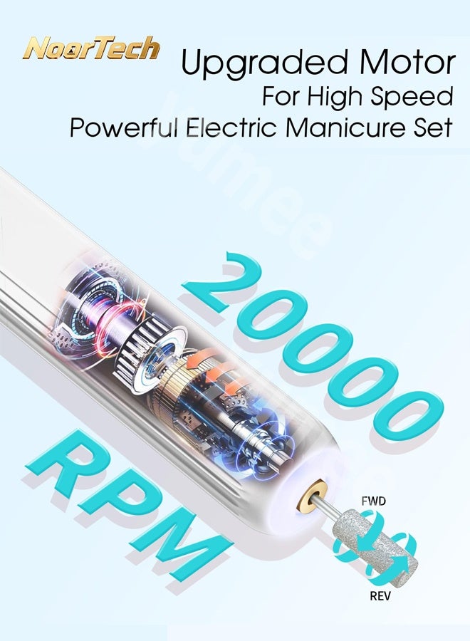 NoorTech Electric Nail Drill Kit Professional Manicure & Pedicure Tools Complete Nail Care Set for Home & Salon Use Multi Functional with Accessories - Image 4