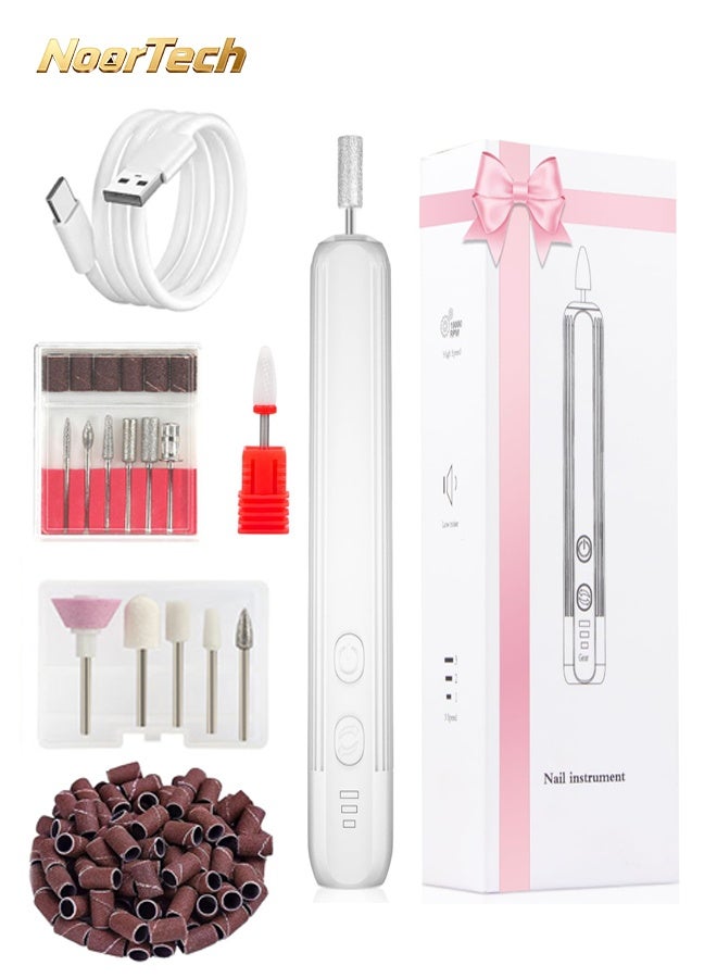 NoorTech Electric Nail Drill Kit Professional Manicure & Pedicure Tools Complete Nail Care Set for Home & Salon Use Multi Functional with Accessories - Image 1