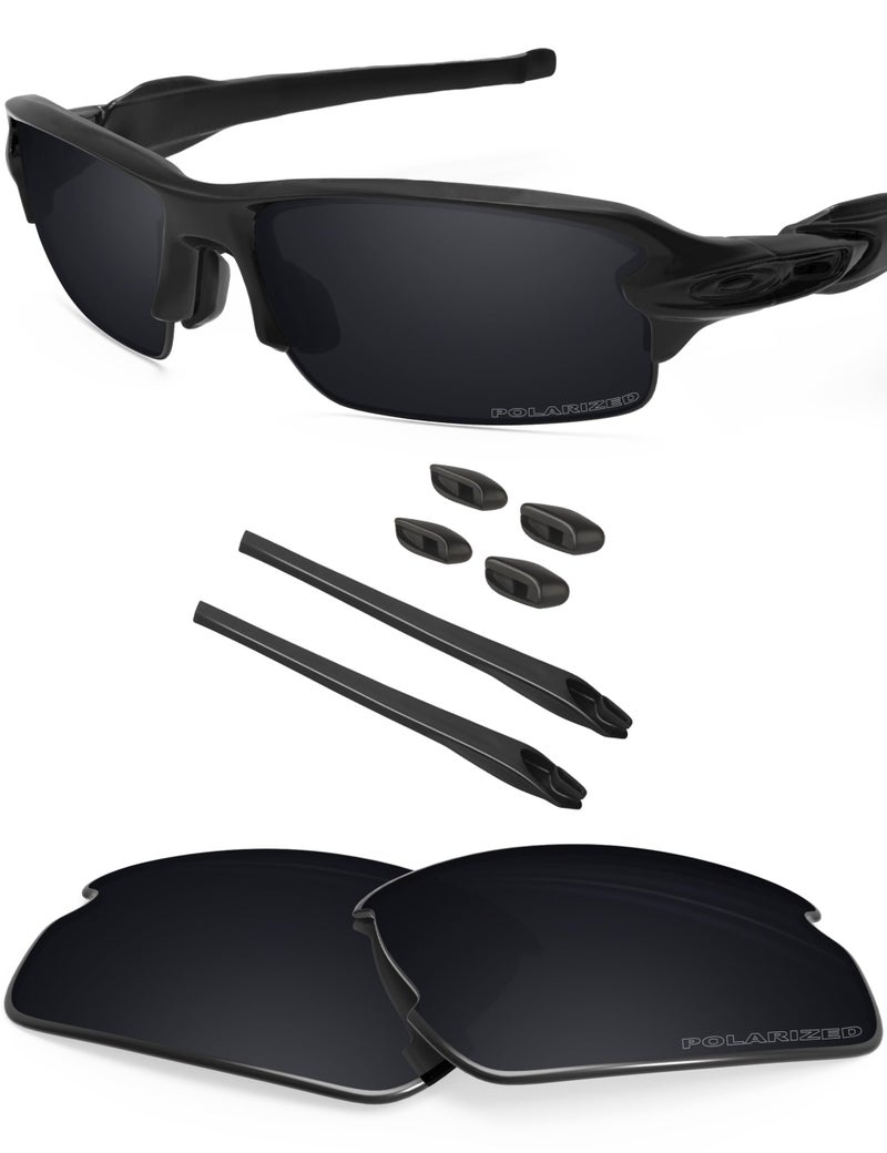 BLAZERBUCK BLAZERBUCK Polarized Replacement Lenses Sock Kit for Oakley Flak 20 OO9295 Black 