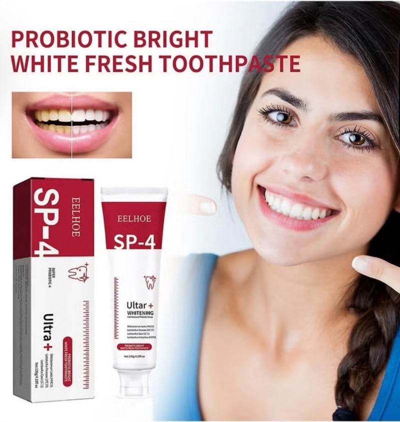 EELHOE Sp4 Fresh Breath Toothpaste, Sp 4 Toothpaste Whitening, SP-4 Whitening Toothpaste, Sp-4 Probiotic Toothpaste for Whitening, Stain-Removing Probiotic Toothpaste, Fresh Breath Toothpaste - Image 4