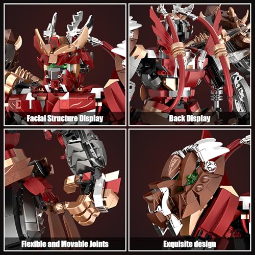 HIGH GODO Hero Mech Building Set, MOC China Mythical Hero Xiang Yu Mech Armor Robot Model Kit, Classic Chinoiserie Mecha Collectible Display Toys Gifts for Kids Adults 12+ (1650PCS) - Image 2
