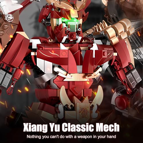 HIGH GODO Hero Mech Building Set, MOC China Mythical Hero Xiang Yu Mech Armor Robot Model Kit, Classic Chinoiserie Mecha Collectible Display Toys Gifts for Kids Adults 12+ (1650PCS) - Image 4