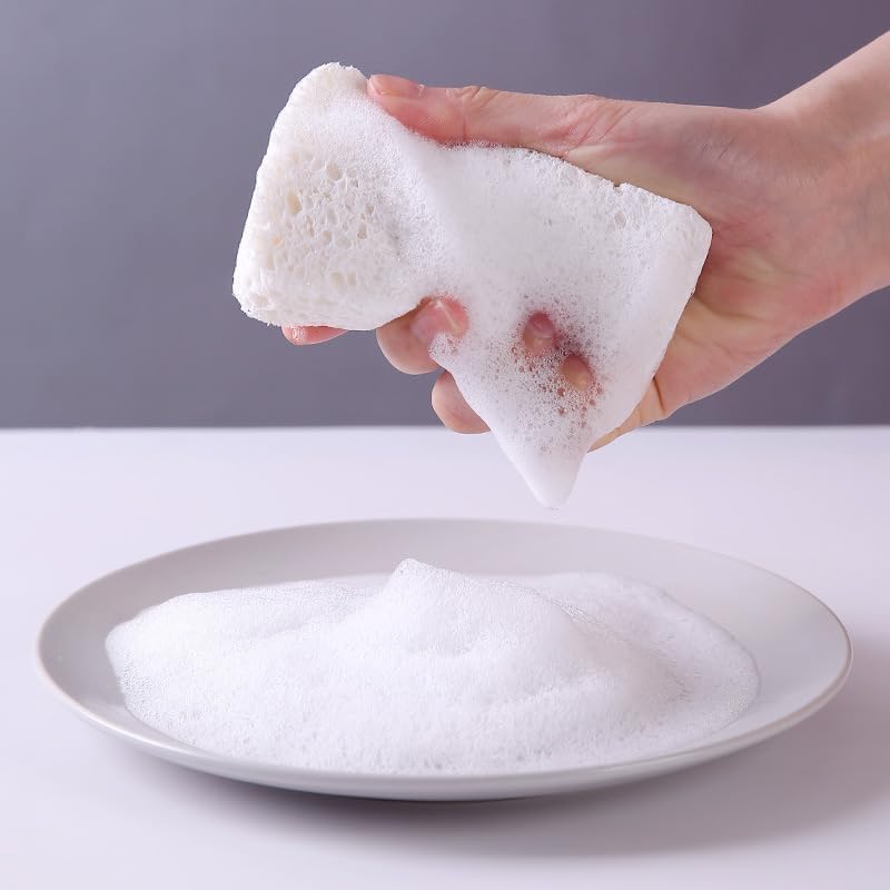 Spunspon 12 Pack NonScratch Scrub Sponges Sponges for Dishes and Washing Dishes Cleaning Sponges for Kitchen Home Bathroom Cars Funny CutOuts DIY for Kids White - Image 3