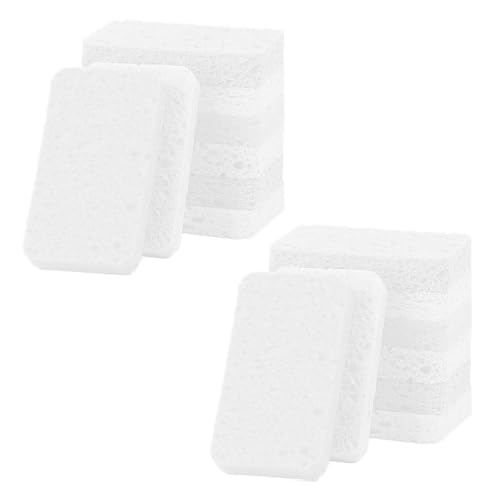 Spunspon 12 Pack NonScratch Scrub Sponges Sponges for Dishes and Washing Dishes Cleaning Sponges for Kitchen Home Bathroom Cars Funny CutOuts DIY for Kids White - Image 1