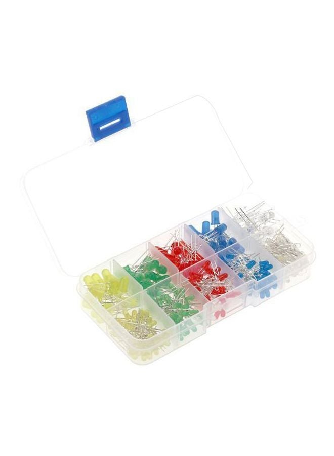 300-Piece 2-Pin Diffused LED Light Emitting Diode Bulb Green/Yellow/Red - Image 1